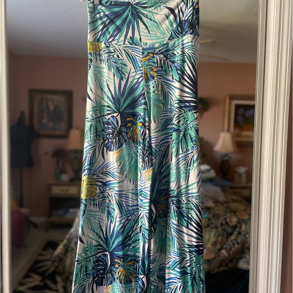 Cruise wear Collection Nice Rollover Waist Tropical Palazzo Pants - Worn Once L
